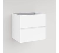 Baikal Modular Mueble de Baño de 2 Cajones, Suspendido en Pared, Módulo de Baño, en Melamina 16mm. Mueble MONTADO. Combinable con Cualquier Top Mueble 2 Cajones 60 cm Blanco