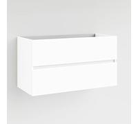 Baikal Modular Mueble de Baño de 2 Cajones, Suspendido en Pared, Módulo de Baño, en Melamina 16mm. Mueble MONTADO. Combinable con Cualquier Top Mueble 2 Cajones 100 cm Blanco