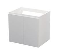 Baikal Modular Mueble de Baño de 2 Puertas, Suspendido en Pared, Módulo de Baño, en Melamina 16mm. Mueble MONTADO. Combinable con Cualquier Top Mueble 2 Puertas 60 cm Blanco