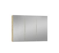 Baikal Mueble Camerino con Espejo, Armario Auxiliar de Baño Multiusos, Opción con o sin Luz LED. Mueble de Pared de fácil colocación. Armario MONTADO. Acabado Nature. Camerino 90 cm