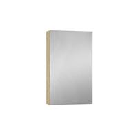 Baikal Mueble Camerino con Espejo, Armario Auxiliar de Baño Multiusos, Opción con o sin Luz LED. Mueble de Pared de fácil colocación. Armario MONTADO. Acabado Nature. Camerino 48 cm
