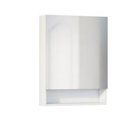 Baikal Mueble Camerino con Espejo, Armario Auxiliar de Baño Multiusos, Opción con o sin Luz LED. Mueble de Pared de fácil colocación. Armario MONTADO. Acabado Blanco. Abierto 1 Puerta 60 cm