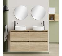 Baikal Mueble de Baño Deva. Mueble Suspendido en Pared Incluye Lavabo cerámico. Disponible en Fondo 39cm y 46cm. Mueble MONTADO.