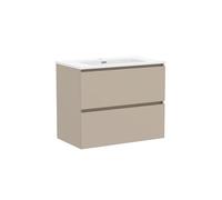 Baikal Mueble de Baño Klay. Mueble MONTADO. 2 Cajones Suspendido con Lavabo. Armario de Baño. Lavabo Ceramico. 80cm Visón.