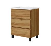 Baikal Mueble de Baño REN. 70cm Teka. Incluye Lavabo. Entrega Montado. Mueble con Patas. 3 Cajones con Cierre Amortiguado.