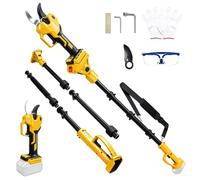 BaiKrafton Tijeras de podar eléctricas 2 en 1 barra telescópica para Dewalt | Tijeras de podar con batería con motor sin escobillas, máximo 40 mm de diámetro de corte, adecuado para parterres, jardines