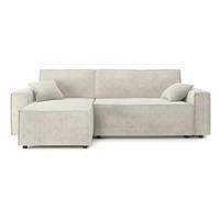 BAÏTA Sofá esquinero Convertible Mira 4 plazas, con ángulo Reversible y baúl de Almacenamiento, de Pana, Color Beige
