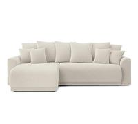 BAÏTA Sofá esquinero Nova Convertible y Reversible Pana Beige 4 plazas con baúl de Almacenamiento