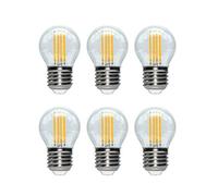 Baja tensión E27 Edison Retro Bulb Lamp 12V Led Filament Light 24V G45 4W Vintage Led Bulb 36V Glass Ball Bulb Blanco cálido AC / DC12-36V for RV Camper Marine, Solar Power Light y Off Grid 6pcs-Pack