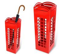 BAKAJI 2816638 - Paragüero de Hierro con Forma de Cabina de teléfono Londres, Cuadrado, Rojo, 49 x 15,5 cm