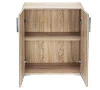 BAKAJI Armario Armario con Doble Puerta y 2 estantes Interiores Armario Armario Multiusos Oficina Almacenamiento Documentos de Madera MDF tamaño 77 x 31 x 60 cm (Roble)