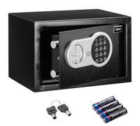 Bakaji Caja fuerte a pared numérica digital – Seguridad electrónica, 4 x AA y llaves de emergencia – Negro 30 x 20 x 20 cm