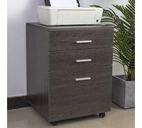 BAKAJI Cajonera para Escritorio, Mueble de Mesa, de Madera MDF con 3 cajones y 4 Ruedas giratorias, diseño Moderno, decoración para el hogar o la Oficina, tamaño 46,5 x 45 x 64 cm (Moro)