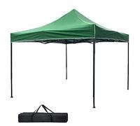 BAKAJI Cenador de 3 x 3 Metros Plegable de Tejido de poliéster Impermeable con Estructura de Metal Plegable de acordeón, Carpa portátil para ferias, mercados, Jardines, Exteriores + Bolsa para
