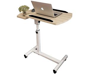 BAKAJI Escritorio de Trabajo para Ordenador, Altura Ajustable, Mesa de Cama, sofá, Tablero de Madera MDF inclinable, Estructura de Metal, Ideal para casa, Oficina, diseño Moderno, 60 x 40 x 96 cm