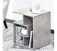 BAKAJI Librería Baja estantería 4 estantes de Madera MDF Mesa café Lateral sofá diseño Moderno decoración para salón salón casa u Oficina Medidas 45 x 40 x 55 cm (Gris)