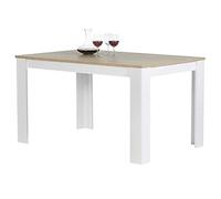 BAKAJI Mesa de Comedor o Cocina con Forma Rectangular, diseño Moderno, de Madera MDF con Acabado de melamina. Dimensiones: 120 x 80 x 74 cm. Decoración para el hogar (Blanco y Cero)