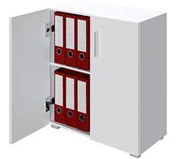 BAKAJI Mueble de Armario con Doble Puerta y 2 estantes Interiores Armario Armario Multiusos Cocina baño Oficina diseño Moderno de Madera MDF tamaño 77 x 31 x 60 cm (Blanco)