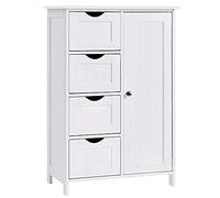 Bakaji - Mueble de baño 4 cajones + Puerta 2 estantes, Madera, Varios