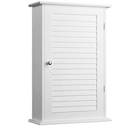 BAKAJI Mueble Mueble Armario baño Pared Pared decoración Puerta Individual Dos estantes diseño Moderno casa Ahorra Espacio estantes Interiores Madera MDF Color Blanco Dimensiones 40 x 16 x 60 cm