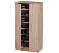 BAKAJI Mueble Zapatero para Entrada de casa con 7 estantes para Zapatos con Cierre de 2 Puertas, Estructura de Madera, Armario Auxiliar Multiusos, tamaño 108 x 55 x 36 cm (Roble)