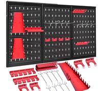 Bakaji - Panel de Pared con Ganchos y Soporte para Herramientas de Acero, Metal, Multicolor, 120 x 60 cm