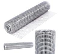 Bakaji Red metálica electrosoldada, altura 100 cm, longitud 15 m, malla 12 x 12 mm, galvanizada para vallas y jaulas de animales de metal, pajarera de jardín 1 x 15 m (malla 12 x 12 mm))