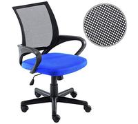 BAKAJI Silla de Escritorio de Oficina Presidencial de Tela de Malla Transpirable rotación 360 Grados direccional Altura Ajustable (Azul Negro)