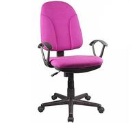 BAKAJI Silla de Escritorio de Oficina Presidencial de Tela Transpirable y Estructura de Polipropileno rotación 360 Grados direccional Altura Ajustable (Rosa)