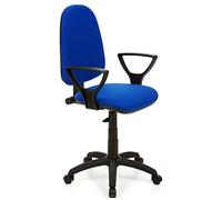 BAKAJI Silla de Escritorio para Oficina Presidencial de Tela y Estructura de Polipropileno, rotación de 360 Grados, direccional, Altura Ajustable (Azul)