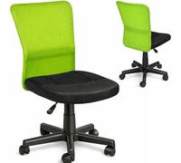 BAKAJI Silla Escritorio Oficina Giratoria Transpirable de Tela Red Altura Ajustable con Ruedas Color Verde y Negro