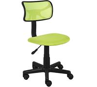 BAKAJI Silla giratoria de Escritorio Regulable en Altura, sillón con Ruedas, Oficina, Dormitorio, Respaldo ergonómico de Malla Transpirable, Asiento Acolchado (Verde)