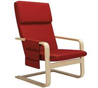BAKAJI Silla Mecedora de Madera de Abedul con Revestimiento de algodón Acolchado de Esponja de altísima Densidad, sillón oscilante Relax con Bolsa de 2 Compartimentos y cojín, Asiento ergonómico
