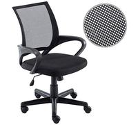 BAKAJI Sillón Silla de Escritorio de Tela de Malla Transpirable rotación 360 Grados dirección Altura Ajustable (Negro)