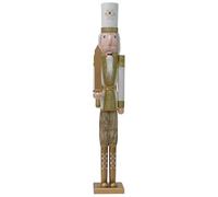 BAKAJI Soldado Cascanueces de Navidad de Madera Gigante Altura 106 cm Ropa Pintada Barba y Cabello de Peluche con Mecanismo Funcionante Decoraciones Navideñas (Diseño 19)