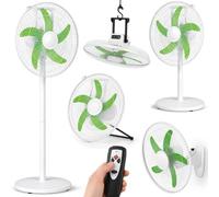 BAKAJI Ventilador recargable 5 en 1 con mando a distancia, lámpara de pie, pared, techo, mesa y soporte, potencia 55 W, diámetro 40 cm y altura ajustable, autonomía hasta 40 horas, velocidad ajustable