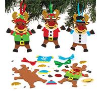 Baker Ross AT183 Kits Decoración Jersey Navideño Reno para Manualidades y Decoraciones Navideñas, Pack de 6
