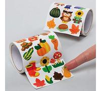Baker Ross AX208 Rollo De Pegatinas Animale Del Bosque - Paquete De 600, Pegatinas Para Niños, Ideales Para Proyectos De Manualidades Navideñas, Ideales Para Hacer Tarjetas Y Álbumes De Recortes