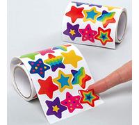 Baker Ross AX419 Rollo De Pegatinas Estrella - Paquete De 600, Pegatinas Para Niños, Ideales Para Proyectos De Manualidades Navideñas, Ideales Para Hacer Tarjetas Y Álbumes De Recortes