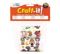 Baker Ross AX455 Rollo De Pegatinas De Halloween - Paquete De 760, Pegatinas Para Niños, Ideales Para Proyectos De Manualidades, Para Hacer Tarjetas Y Álbumes De Recortes