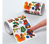 Baker Ross AX461 Rollo De Pegatinas Animale Del Bosque De Invierno - Paquete De 680, Pegatinas Para Niños, Ideales Para Proyectos De Manualidades Navideñas