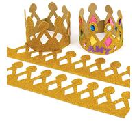 Baker Ross Coronas Doradas de Espuma y Purpurina Manualidades Creativas para Niños Perfectas para Crear Decoraciones y Accesorios Personalizados durante Fiestas de Hadas y Princesas (Pack de 5)