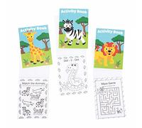 Baker Ross FE541 Mini Libros de Actividades de Animales de la Jungla - Paquete de 12, incluye rompecabezas, pegatinas, punto a punto y páginas para colorear para niños