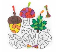 Baker Ross FE630 Atrapadores de Sol de Otoño - Paquete de 10, Atrapadores de Sol para Niños para Decorar y Exhibir, Haz tus propias Decoraciones de Jardín
