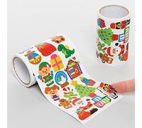 Baker Ross FE859 Pegatinas del Taller de Papá Noel - Paquete de 600, Pegatinas para Niños, ideal para hacer Tarjetas y Pegatinas de Scrapbooking para Niños