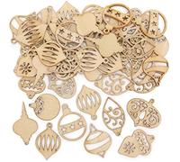 Baker Ross FE981 Mini bolas Navideñas de Madera - 72 piezas, Adornos Navideños para Niños y Adultos, Ideales para Hacer Manualidades y Decoraciones Navideñas en Casa y Escuela