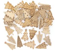 Baker Ross FE982 Mini Arboles de Navidad de Madera - 72 piezas, Adornos Navideños para Niños y Adultos, Ideales para Manualidades y Decoraciones Navideñas Caseras, Escolares y Compartidas