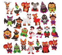Baker Ross FN287 Halloween Animales del bosque Pegatinas de espuma - Pack de 150, Pegatinas de Halloween para niños