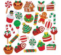 Baker Ross FN627 Pegatinas navideñas de espuma - Pack de 120, Coloridas pegatinas navideñas perfectas para manualidades, tarjetas y decoraciones de temporada