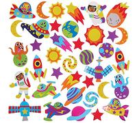 Baker Ross FX140 Pegatinas de Espuma Sistema Solar - Paquete de 100, Pegatinas para Niños